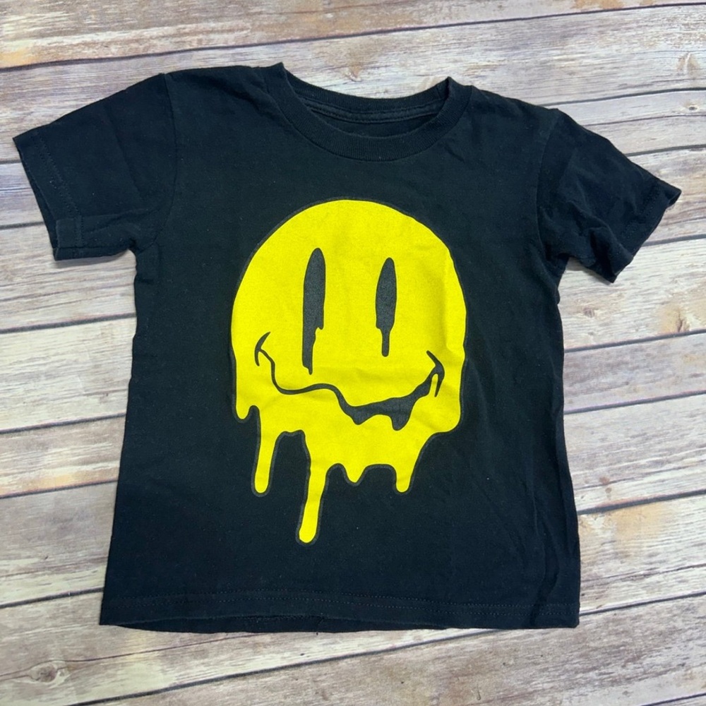 Kids dripping smile print T-shirt 4